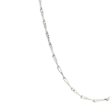 「麥穗鏈 Barleycorn Chain」18K白色黃金頸鏈