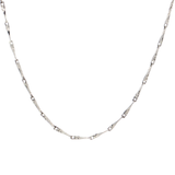 「麥穗鏈 Barleycorn Chain」18K白色黃金頸鏈