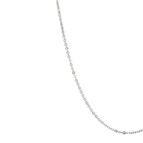 「扁平馬銜鍊 Flat Cable Chain」18K白色黃金頸鏈