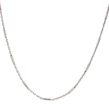 「馬銜橫桿鍊 Cable Bar Chain 」18K白色黃金頸鏈