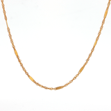 「雙股橫條鏈 Double Rope Bar Chain」18K黃色黃金頸鏈