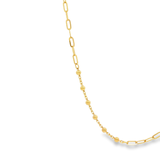 「回形針間珠鍊 Paperclip Saturn Chain」18K黃色黃金頸鏈