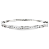 18K白色黃金天然鑽石手鐲