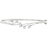 18K白色黃金天然鑽石手鐲