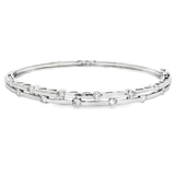 18K白色黃金天然鑽石手鐲