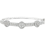 18K白色黃金天然鑽石手鐲