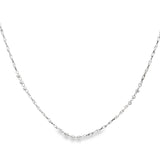 「雙股繩珠鍊 Double Rope Saturn Chain」18K白色黃金頸鏈