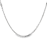 「花式扭環鏈 Fancy Cable Linked Chain」18K白色黃金頸鏈