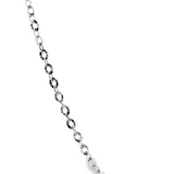 「亮切扁平馬銜鍊 Shiny Cut Flat Cable Chain」18K白色黃金頸鏈