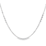 「亮切扁平馬銜鍊 Shiny Cut Flat Cable Chain」18K白色黃金頸鏈