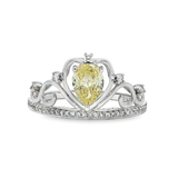 18K白色黃金天然黃彩鑽石戒指