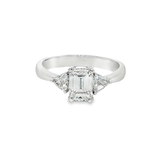 18K白色黃金天然鑽石戒指 (GIA)