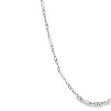 「雙股橫杆鍊 Double Rope Bar Chain」18K白色黃金頸鏈