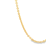 「亮切扁平馬銜鍊 Shiny Cut Flat Cable Chain」18K黃色黃金頸鏈
