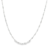 「麥穗鏈 Barleycorn Chain」18K白色黃金頸鏈