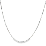 「棒土星鍊 Bar Saturn Chain」18K白色黃金頸鏈