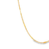 「雙股橫條鏈 Double Rope Bar Chain」18K黃色黃金頸鏈