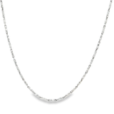 「亮切棒鍊 Shiny Cut Bar Chain」18K白色黃金頸鏈