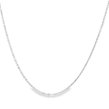 「扁平馬銜鍊 Flat Cable Chain」18K白色黃金頸鏈