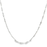 「麥穗鏈 Barleycorn Chain」18K白色黃金頸鏈