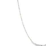 「橫杆鍊 Bar Chain 」18K白色黃金頸鏈