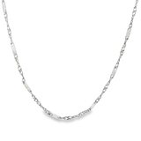 「雙股橫杆鍊 Double Rope Bar Chain」18K白色黃金頸鏈