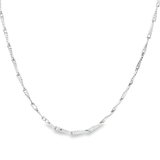 「麥穗鏈 Barleycorn Chain」18K白色黃金頸鏈