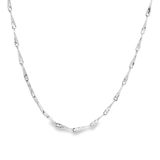「麥穗鏈 Barleycorn Chain」18K白色黃金頸鏈