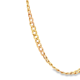 「古巴鏈 Cuban Chain」18K黃色黃金頸鏈