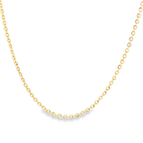 「扁平馬銜鍊 Flat Cable Chain」18K黃色黃金頸鏈