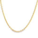 「亮切扁平馬銜鍊 Shiny Cut Flat Cable Chain」18K黃色黃金頸鏈