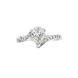18K白色黃金天然鑽石戒指 (GIA)