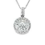 18K白色黃金天然鑽石吊墜 (GIA)