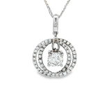 18K白色黃金天然鑽石吊墜 (GIA)