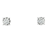 18K白色黃金天然鑽石耳環 (GIA)