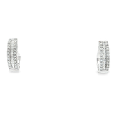 18K白色黃金天然鑽石耳環