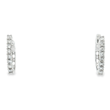 18K白色黃金天然鑽石耳環