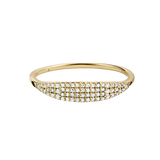 「Pavé Diamond Slim Signet」18K黃色黃金鑽石戒指