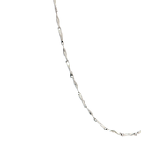 「麥穗鏈 Barleycorn Chain」18K白色黃金頸鏈