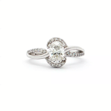 18K白色黃金天然鑽石戒指 (GIA)