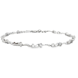 18K白色黃金天然鑽石手鍊