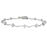 18K白色黃金天然鑽石手鍊