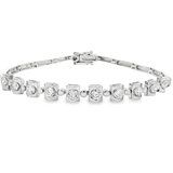 18K白色黃金天然鑽石手鍊