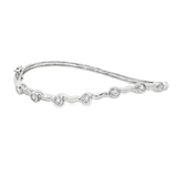 18K白色黃金天然鑽石手鐲