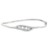 18K白色黃金天然鑽石手鐲