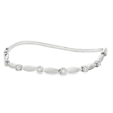 18K白色黃金天然鑽石手鐲