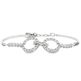 18K白色黃金天然鑽石手鐲