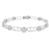 18K白色黃金天然鑽石手鍊