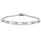 18K白色黃金天然鑽石手鍊