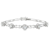 18K白色黃金天然鑽石手鍊